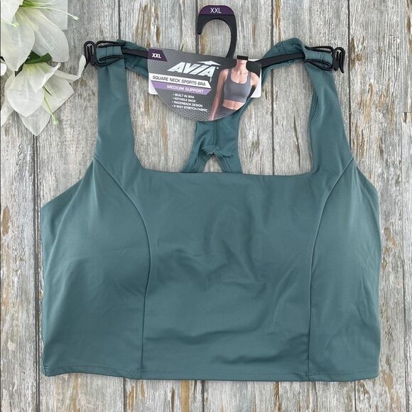 Women’s Square Neck Sports Bra Medium Support 2-Pack Size XXL - Picture 2 of 10